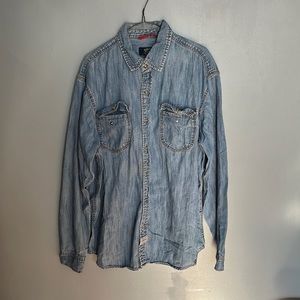 Levi Strauss 100% Cotton Signature Denim Snap Shirt
